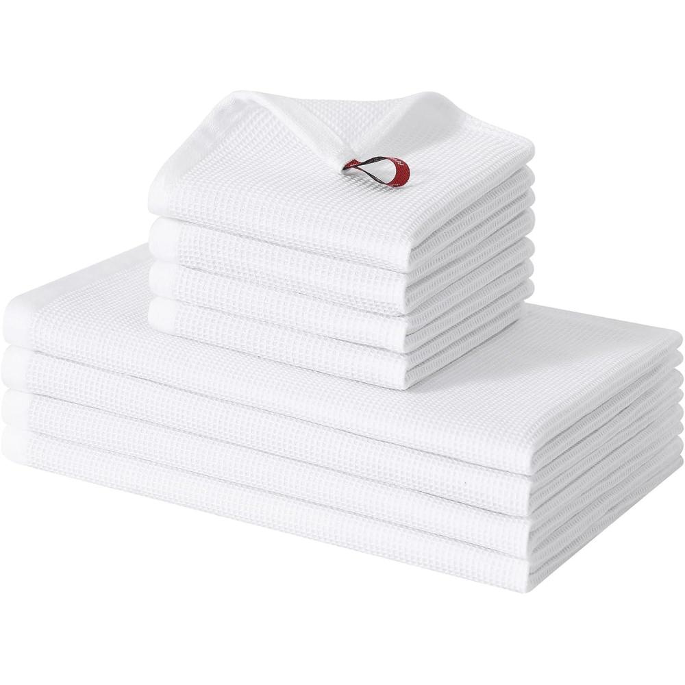 image:imageHomaxy 100 Cotton Waffle Weave Dish Cloths  6 Pack Soft and Absorbent Dish Towels  12 x 12 Inches Quick Dry Dish Rags  WhiteWhite