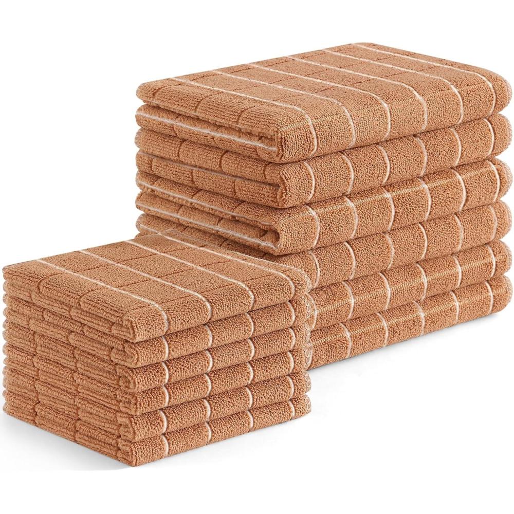 image:imageHomaxy Microfiber Kitchen Towels and Dishcloths Set 16 Pack Soft and Absorbent Dish Hand Towels Bulk 28 x 16 Inch amp 12 x 12 Inch Quick Drying Rags for Washing Dishes GreyCamel