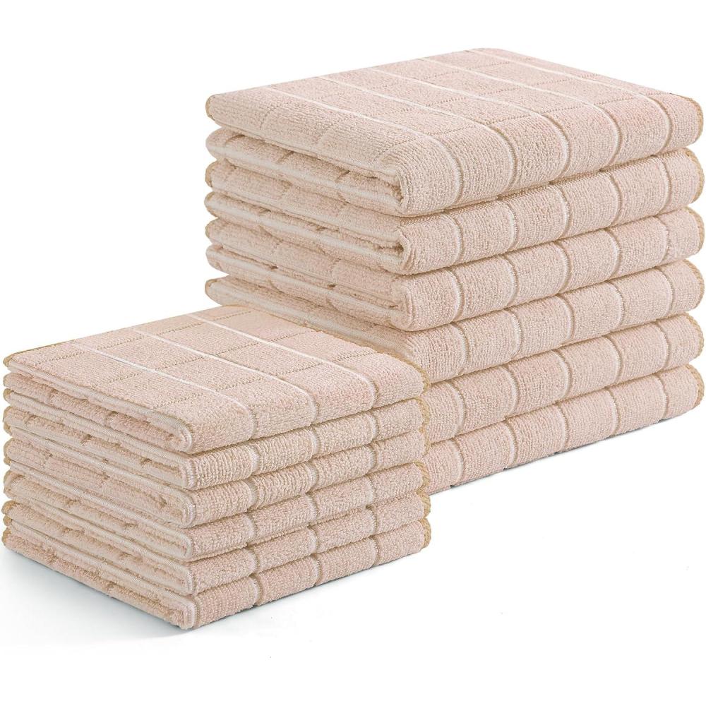 image:imageHomaxy Microfiber Kitchen Towels and Dishcloths Set 16 Pack Soft and Absorbent Dish Hand Towels Bulk 28 x 16 Inch amp 12 x 12 Inch Quick Drying Rags for Washing Dishes GreyBeige