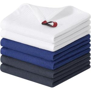 Homaxy 100% Cotton Waffle Weave Dish Cloths – 6 Pack Soft and Absorbent Dish Towels – 12 x 12 Inches Quick Dry Dish Rags – White(Mixed Color)