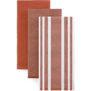 Homaxy Premium Kitchen Towels(18”x 28”, 6 Pack), Large Cotton 380 GSM Kitchen Hand Towels, Soft and Absorbent Terry Dish Towels, Multipurpose Tea Towel Set with Hanging Loop, Khaki(Rust)
